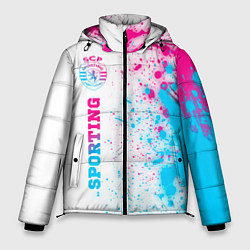Куртка зимняя мужская Sporting neon gradient style по-вертикали, цвет: 3D-черный