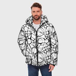 Куртка зимняя мужская Абстрактный нейрографический узор, цвет: 3D-черный — фото 2