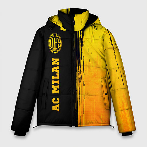Мужская зимняя куртка AC Milan - gold gradient по-вертикали / 3D-Черный – фото 1