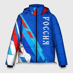 Куртка зимняя мужская Абстрактный триколор Россия, цвет: 3D-красный