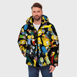 Куртка зимняя мужская Персонажи Симпсонов, цвет: 3D-черный — фото 2