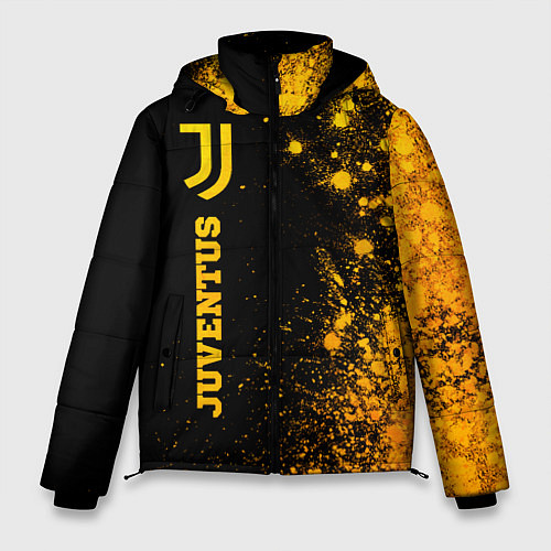 Мужская зимняя куртка Juventus - gold gradient по-вертикали / 3D-Черный – фото 1