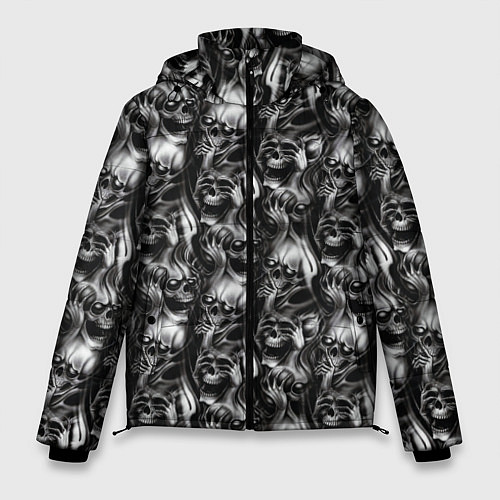 Мужская зимняя куртка Smoke skulls / 3D-Черный – фото 1