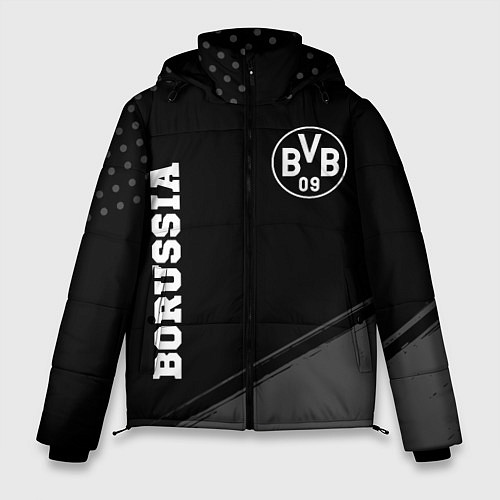 Мужская зимняя куртка Borussia sport на темном фоне вертикально / 3D-Черный – фото 1