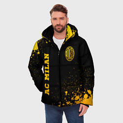 Куртка зимняя мужская AC Milan - gold gradient вертикально, цвет: 3D-черный — фото 2