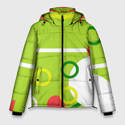 Куртка зимняя мужская Яркая геометрия с кольцами, цвет: 3D-светло-серый