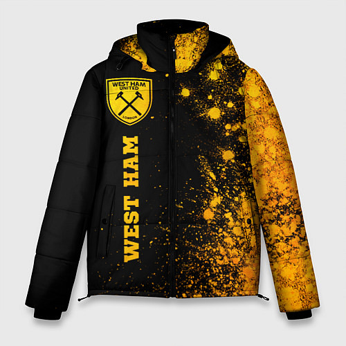 Мужская зимняя куртка West Ham - gold gradient по-вертикали / 3D-Черный – фото 1