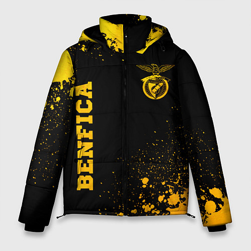 Мужская зимняя куртка Benfica - gold gradient вертикально / 3D-Черный – фото 1
