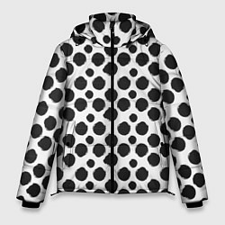 Куртка зимняя мужская Гороховый тренд черный на белом фоне, цвет: 3D-черный
