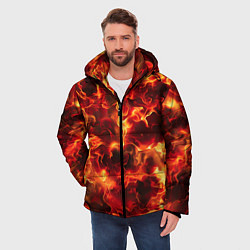 Куртка зимняя мужская Огненный элементаль, цвет: 3D-красный — фото 2