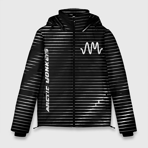 Мужская зимняя куртка Arctic Monkeys metal rock lines / 3D-Черный – фото 1