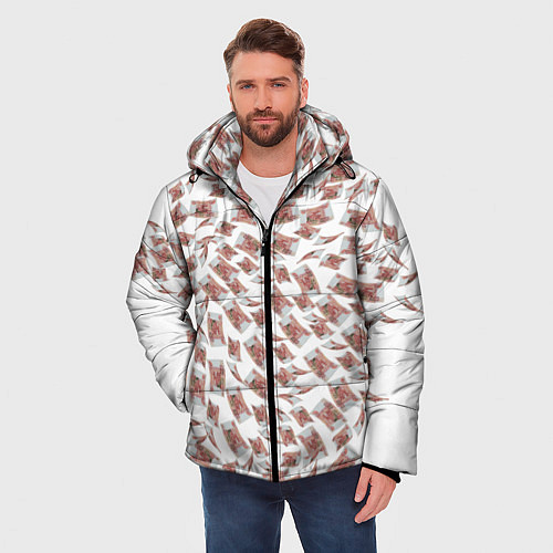 Мужская зимняя куртка Деньги рубли / 3D-Светло-серый – фото 3