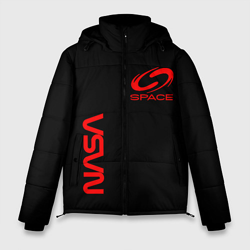 Мужская зимняя куртка Nasa space red logo / 3D-Светло-серый – фото 1