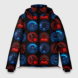 Куртка зимняя мужская Автомобильные спидометры, цвет: 3D-черный