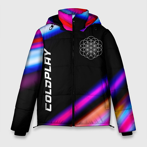 Мужская зимняя куртка Coldplay neon rock lights / 3D-Черный – фото 1