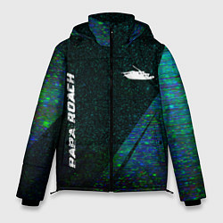 Куртка зимняя мужская Papa Roach glitch blue, цвет: 3D-черный