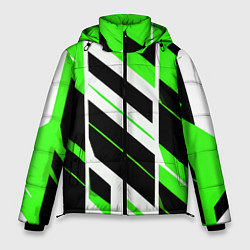 Мужская зимняя куртка Black and green stripes on a white background