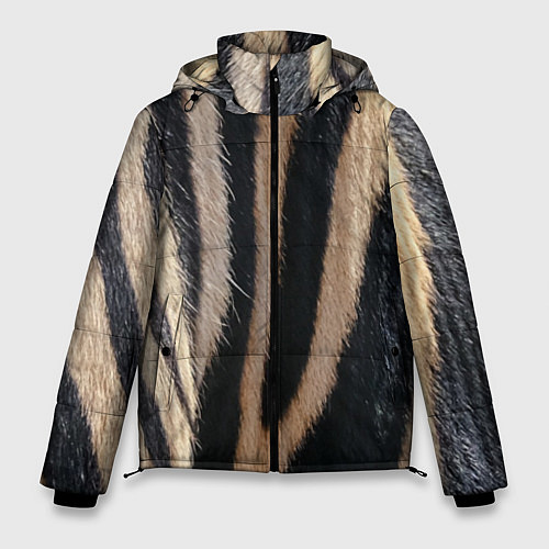 Мужская зимняя куртка Мех зебры / 3D-Черный – фото 1