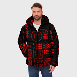 Куртка зимняя мужская Twenty one pilots pattern rock, цвет: 3D-черный — фото 2