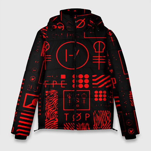 Мужская зимняя куртка Twenty one pilots pattern rock / 3D-Светло-серый – фото 1