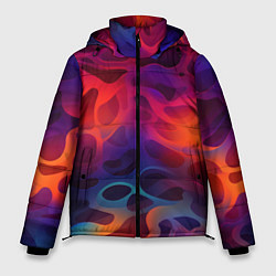 Куртка зимняя мужская Паттерн неоновой волны, цвет: 3D-светло-серый