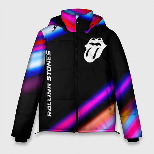 Мужская зимняя куртка Rolling Stones neon rock lights / 3D-Черный – фото 1