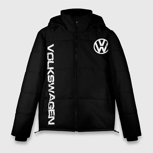 Мужская зимняя куртка Volkswagen logo white / 3D-Черный – фото 1