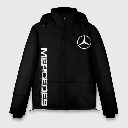 Мужская зимняя куртка Mercedes benz logo white auto / 3D-Красный – фото 1