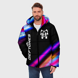Куртка зимняя мужская Deftones neon rock lights, цвет: 3D-черный — фото 2