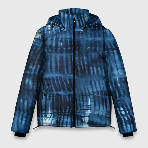 Мужская зимняя куртка Японская абстракция шибори / 3D-Черный – фото 1