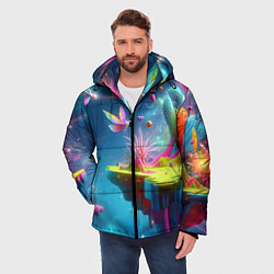 Куртка зимняя мужская Космическая фантазия - нейросеть, цвет: 3D-светло-серый — фото 2