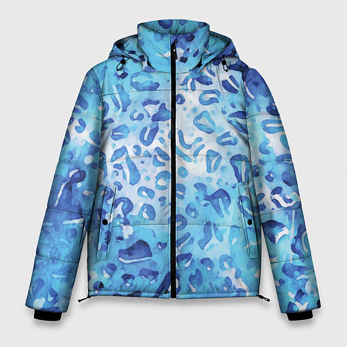 Мужская зимняя куртка Абстракция паттерн воды и неба / 3D-Черный – фото 1