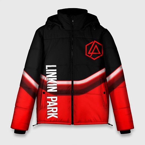 Мужская зимняя куртка Linkin park geometry line steel / 3D-Черный – фото 1