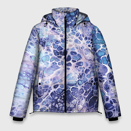 Мужская зимняя куртка Абстракция текстура воды и мрамора / 3D-Черный – фото 1