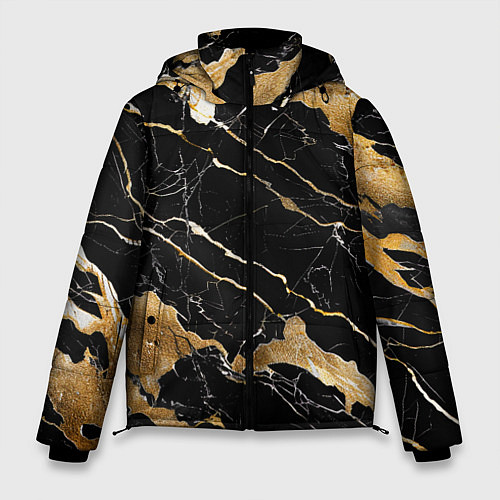 Мужская зимняя куртка Мрамор Порторо - абстрактная текстура / 3D-Черный – фото 1