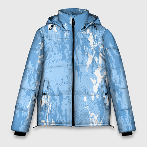 Мужская зимняя куртка Абстракция волн прибоя / 3D-Черный – фото 1