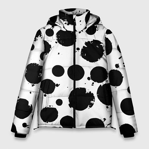 Мужская зимняя куртка Abstract black blots - ai art fantasy / 3D-Черный – фото 1
