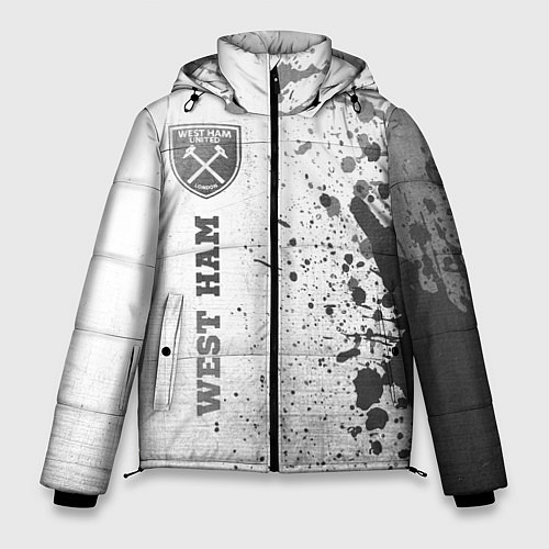 Мужская зимняя куртка West Ham - white gradient по-вертикали / 3D-Черный – фото 1