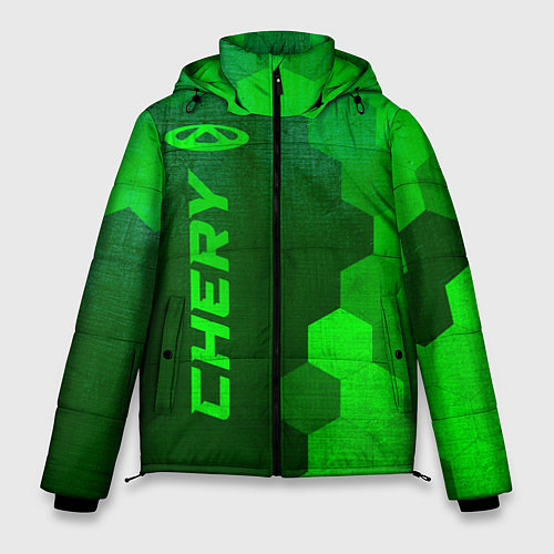 Мужская зимняя куртка Chery - green gradient по-вертикали / 3D-Черный – фото 1