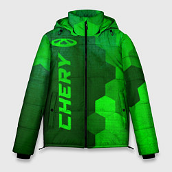 Куртка зимняя мужская Chery - green gradient по-вертикали, цвет: 3D-черный