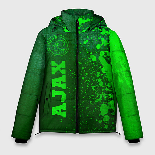 Мужская зимняя куртка Ajax - green gradient по-вертикали / 3D-Черный – фото 1