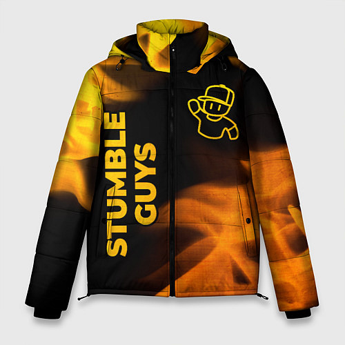 Мужская зимняя куртка Stumble Guys - gold gradient вертикально / 3D-Черный – фото 1