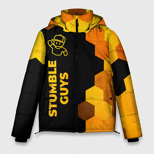 Мужская зимняя куртка Stumble Guys - gold gradient по-вертикали / 3D-Черный – фото 1