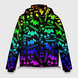 Куртка зимняя мужская Marshmello neon steel pattern, цвет: 3D-красный