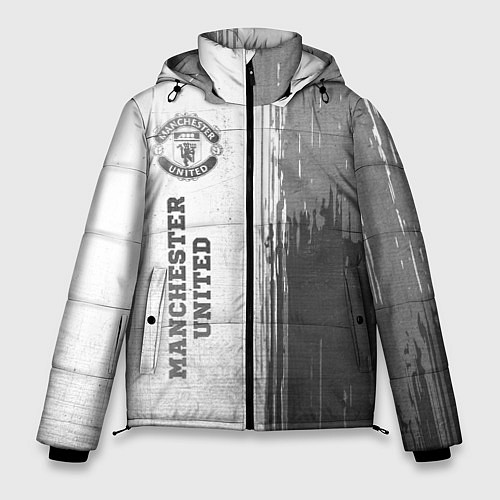 Мужская зимняя куртка Manchester United - white gradient по-вертикали / 3D-Черный – фото 1