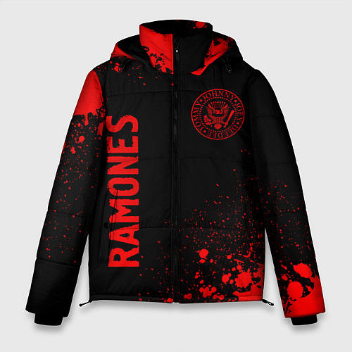 Мужская зимняя куртка Ramones - red gradient вертикально / 3D-Черный – фото 1