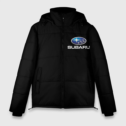 Мужская зимняя куртка Subaru logo auto / 3D-Черный – фото 1