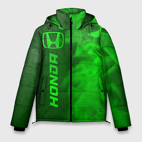 Мужская зимняя куртка Honda - green gradient по-вертикали / 3D-Черный – фото 1