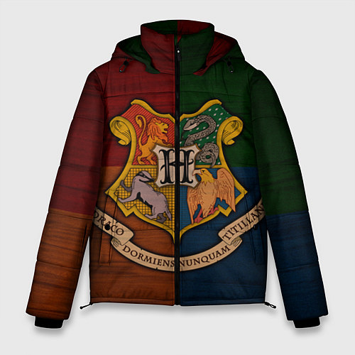 Мужская зимняя куртка Hogwarts emblem / 3D-Светло-серый – фото 1