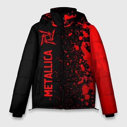Мужская зимняя куртка Metallica - red gradient по-вертикали / 3D-Черный – фото 1